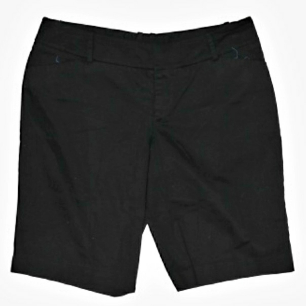 Mossimo Stretch Black Chino Bermuda Shorts Modest Women's 12 Basic Everyday EUC